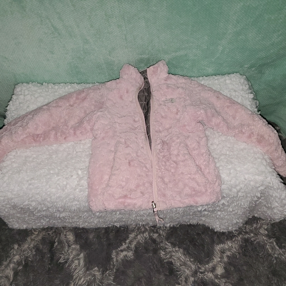 North face reversible puffer and fur jacket